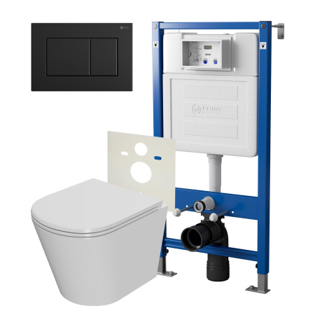 Фото сет: инсталляция point элемент pn45120 + клавиша ника черн/мат pn44081bm + унитаз виктория pn41061