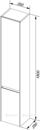 Фото пенал подвесной aquanet гласс 35 белый