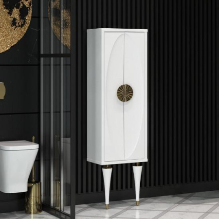 Фото пенал подвесной opadiris ибица 45 см, белый/золото