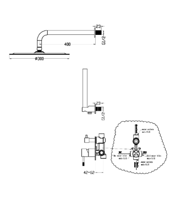 Фото душевая система boheme uno 464-b, черная матовая