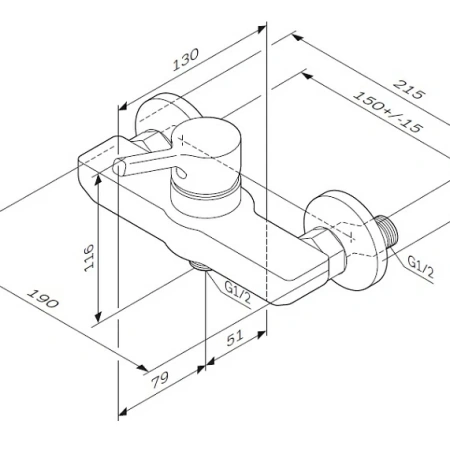 Фото смеситель для душа am.pm x-joy, хром
