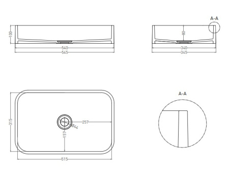 Фото раковина salini s-sense callista 01 1101104grf, глянец покраска по ral полностью