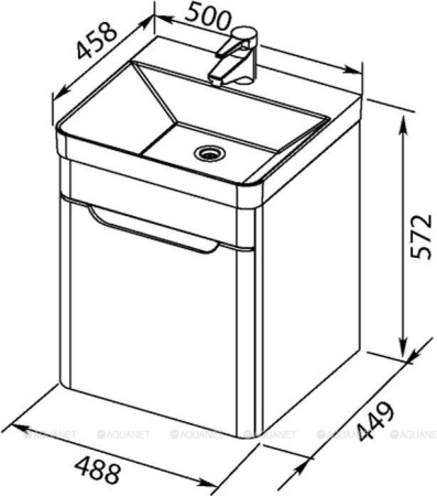 Фото тумба подвесная с раковиной aquanet софия 50 белый