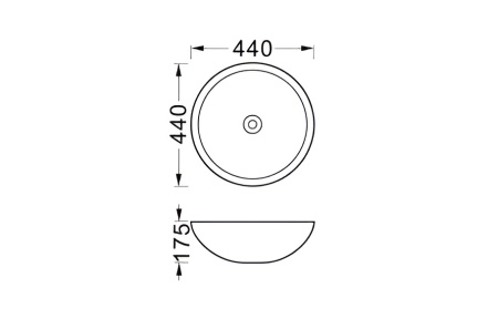 Фото раковина накладная для установки на столешницу aquatek aq5354-mb 440*440*175, матовый черный