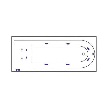 Фото акриловая ванна с гидромассажем excellent actima aurum hydro+ 170*70 см