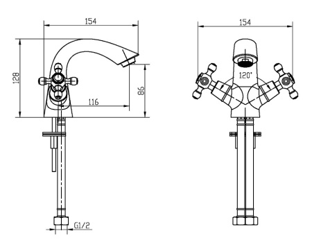 Фото смеситель для раковины boheme tradizionale oro 291, золото