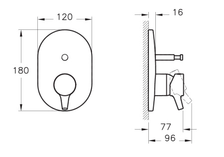 Фото встраиваемый смеситель для ванны vitra nest trendy a42227exp, хром