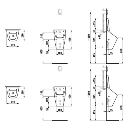 Фото писсуар laufen vila с отверстием для крышки без сенсора