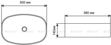 Фото раковина накладная aquanet fine-1-mb 50*38 см, черная матовая
