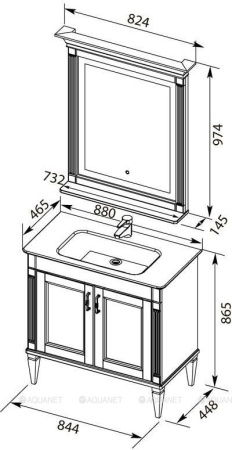 Фото комплект мебели aquanet селена 90 белый/серебро