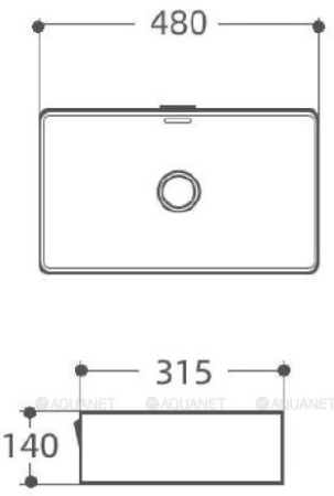 Фото раковина накладная aquanet perfect-2-mb 48*31,5 см, черная матовая
