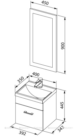 Фото комплект мебели aquanet нота 40 белый