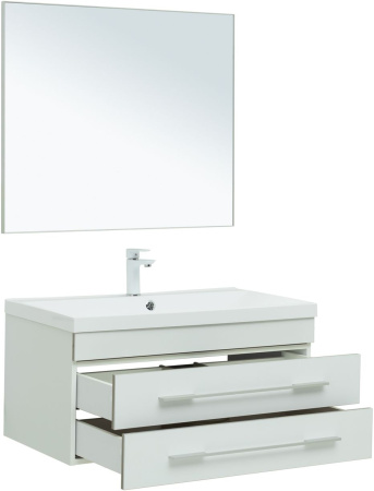 Фото комплект мебели aquanet верона 90 белый матовый