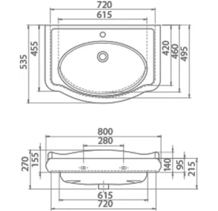 Фото раковина opadiris виктория 80 см, белая