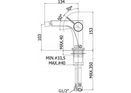 Фото смеситель для биде paffoni rock ro131cr, хром