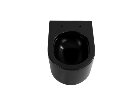 Фото унитаз-компакт подвесной безободковый aquatek мия aq2004-mb 490*370*340 мм, черный матовый, горизонтальный выпуск, тонкое сиденье с механизмом плавного закрывания, крепеж