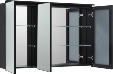 Фото зеркало-шкаф de aqua алюминиум 120 черный