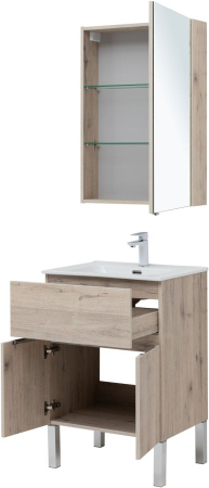 Фото комплект мебели aquanet алвита new 60 1 ящик, 2 дверцы, дуб веллингтон белый