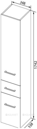 Фото пенал подвесной aquanet порто 35 белый