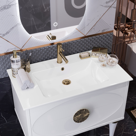 Фото тумба подвесная opadiris ибица 90 см, белая/золото