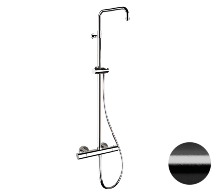 Фото душевая система термостатическая remer elegance eq32assdcfp, черный брашированный хром