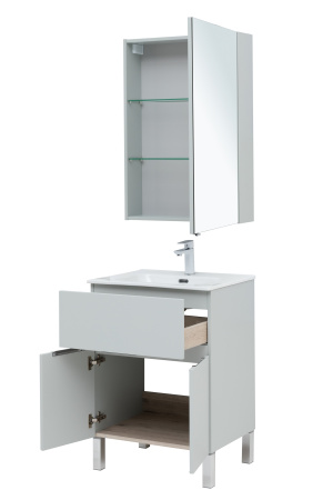 Фото комплект мебели aquanet алвита new 60 1 ящик, 2 дверцы, серый