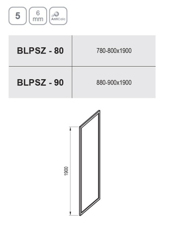 Фото неподвижная стенка ravak blix blpsz-80 x93h40c00z1 80*190 см, профиль хром/стекло прозрачное