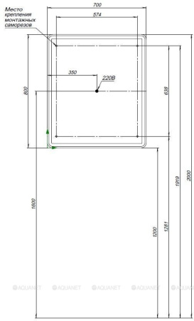 Фото зеркало-шкаф aquanet оптима 70 с led подсветкой