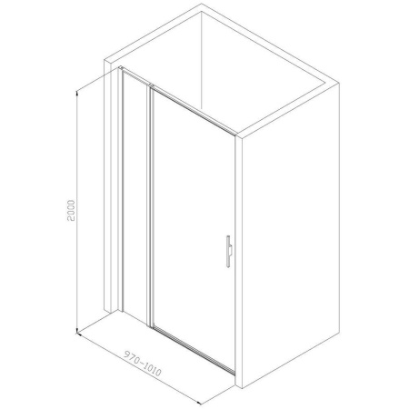 Фото дверь в нишу allen brau priority 3.31029.ba 100*200 см, профиль серебро браш/стекло прозрачное