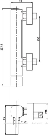 Фото смеситель для душа aquanet minima af130-30c, хром