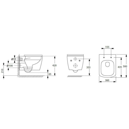 Фото унитаз подвесной безободковый allen brau liberty 4.33004.20, белый глянец