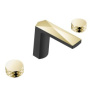 Фото смеситель для раковины на 3 отверстия boheme venturo 150-bg-diamond черный/золото, ручка diamond