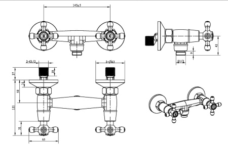 Фото смеситель для душа boheme flora 314-fl, бронза