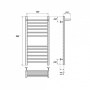 Фото полотенцесушитель электрический point аврора pn10158spe п11 500x800 с полкой левый/правый, хром