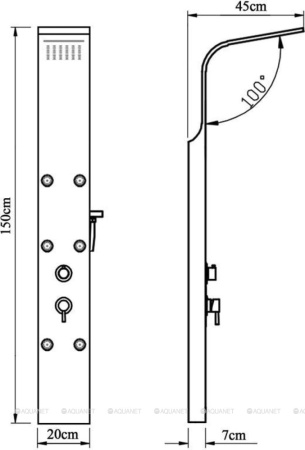 Фото душевая панель galaxy matt с гидромассажем
