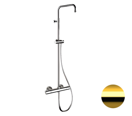 Фото душевая система термостатическая remer elegance eq32assddo, золото глянцевое