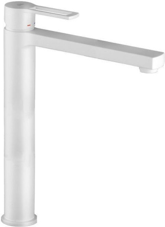 Фото смеситель для раковины paffoni ringo rin081bo высокий, белый матовый