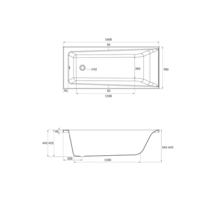 Фото акриловая ванна cersanit lorena 160*70 см, белая