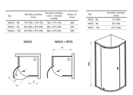Фото душевой угол ravak nexty nskk3-90 3o677100z1 90*90*195 см, профиль белый+хром/стекло прозрачное