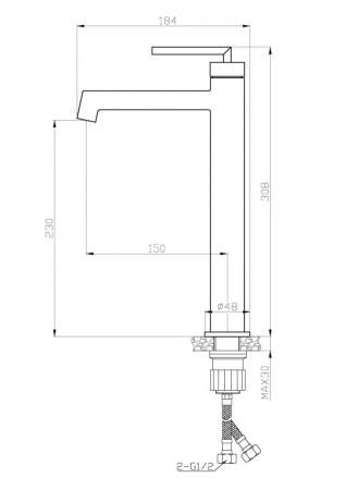 Фото смеситель для раковины belbagno acqua acqua-lmc-crm высокий, хром