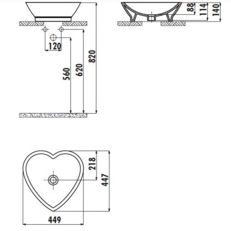 Фото раковина накладная creavit tp149-00cb00e-0000, белая