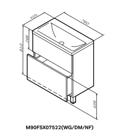 Фото тумба напольная am.pm gem m90fsx07522wg32 75 см, белая