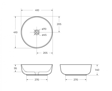 Фото раковина накладная belbagno bb1315 41*41*13 см, белая