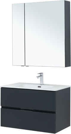 Фото комплект мебели aquanet алвита new 80 2 ящика, антрацит