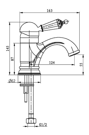 Фото смеситель для раковины boheme brillante ripresa 341, хром