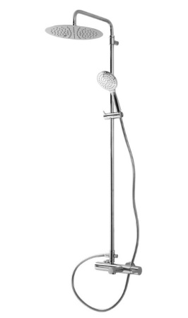 Фото душевая колонна с изливом cezares leaf-cvda-30-nop, черный матовый