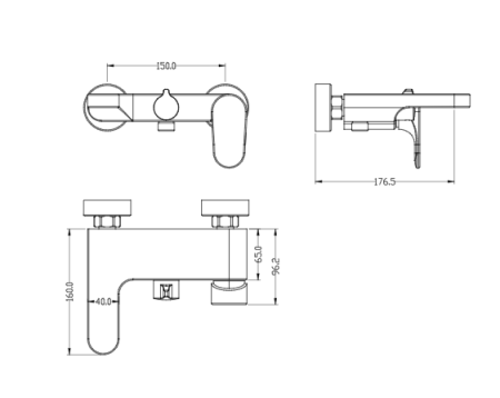 Фото смеситель для ванны boheme spectre 453-g, золото