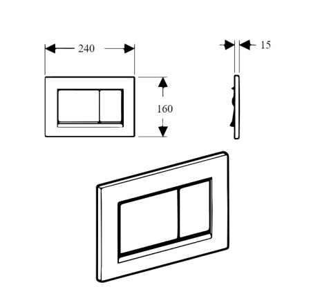 Фото клавиша смыва boheme пластик 654, бронза