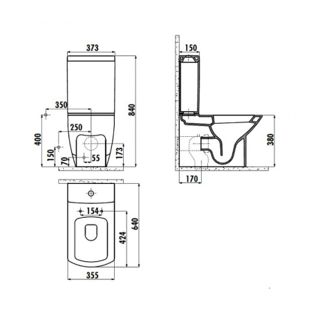 Фото бачок для унитаза creavit lidya ly410-00cb00e-0000, белый