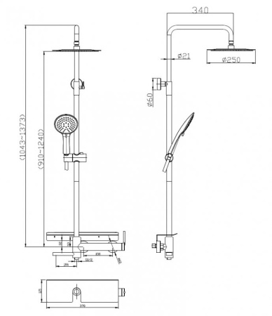 Фото душевая колонна belbagno etna etn-vscm-in, сатин